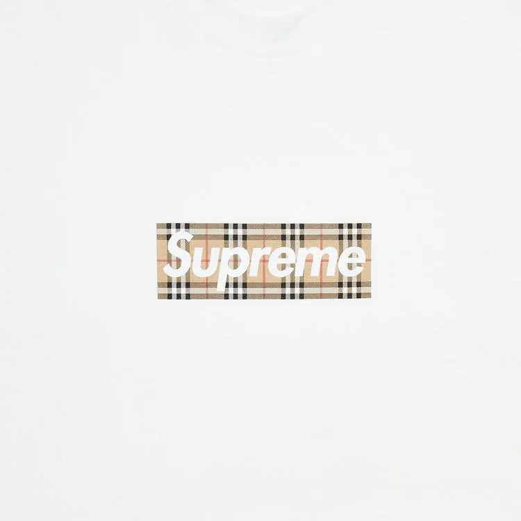 Supreme x Burberry Box Logo White T-Shirt