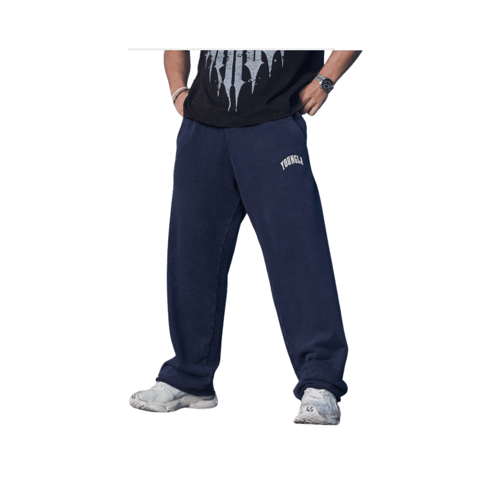 Young LA New Wave Baggy Sweats Navy Purple Wash