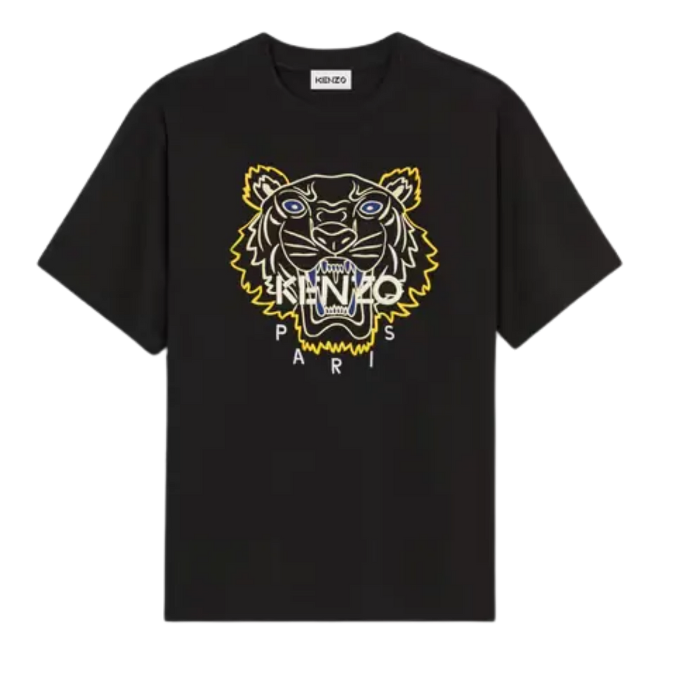 KENZO Tiger Print Crew-Neck T-Shirt (black)