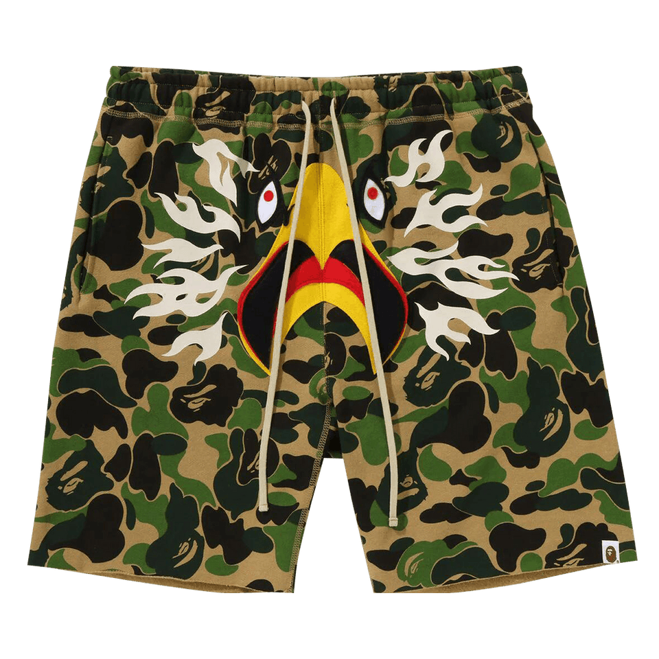 BAPE x Readymade ABC Camo Eagle Wide Sweat Shorts Green