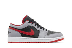 Air Jordan 1 Low Black Light Grey Gym Red