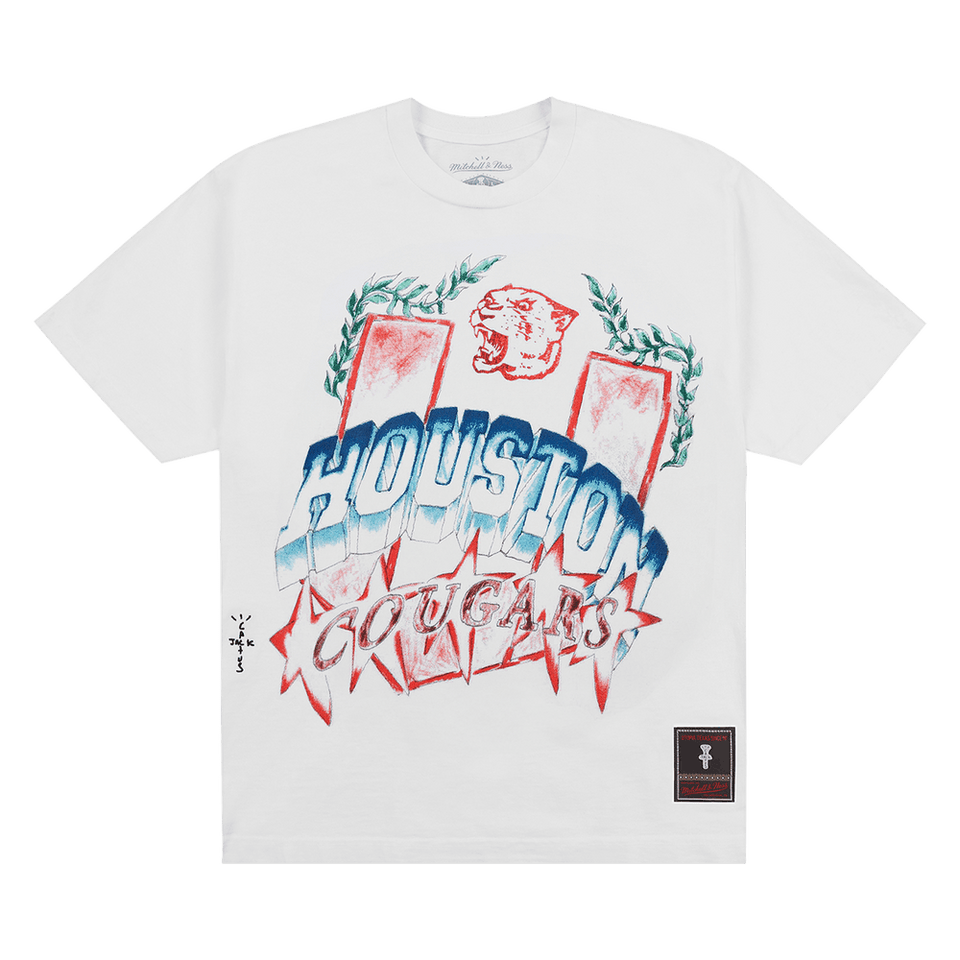 Cactus Jack by Travis Scott x Mitchell & Ness University Of Houston Handdrawn T-Shirt White