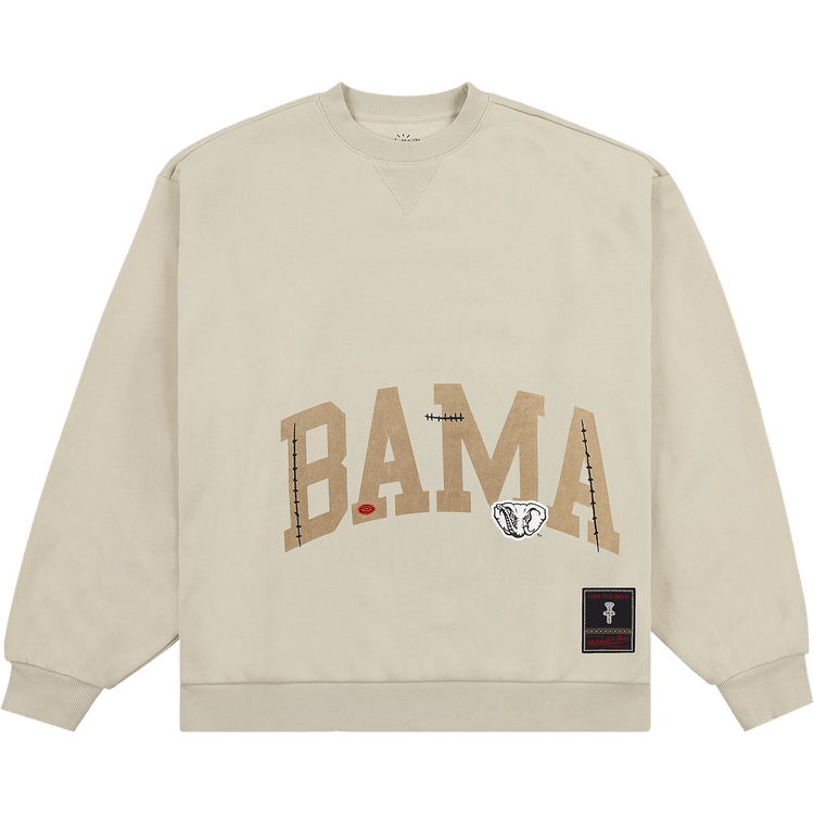 Cactus Jack by Travis Scott x Mitchell & Ness University Of Alabama Crewneck Tan