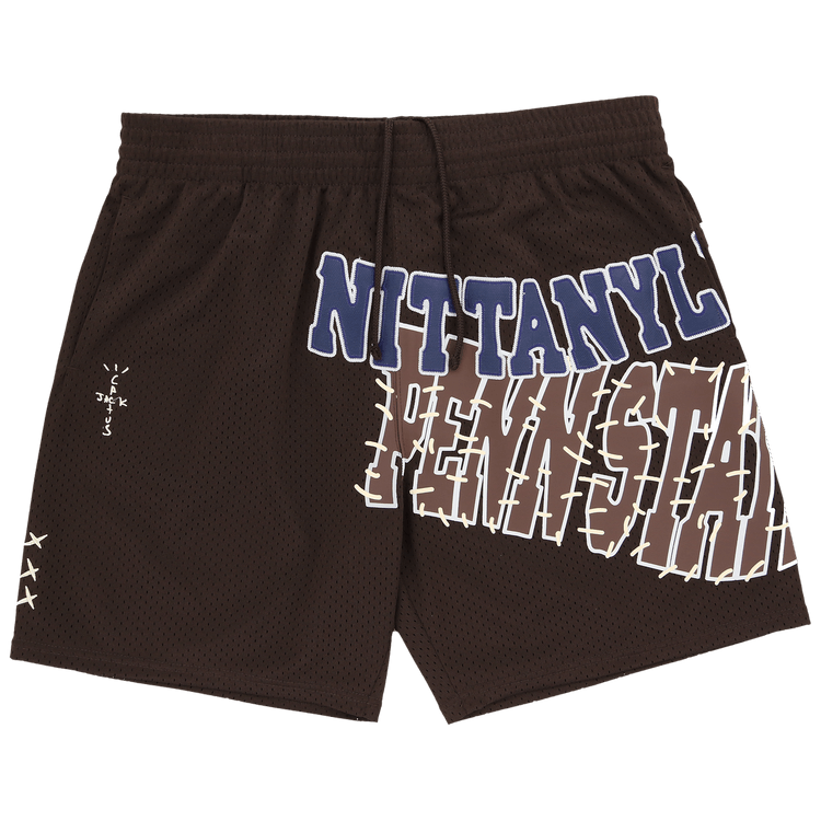 Cactus Jack by Travis Scott x Mitchell & Ness Penn State University Shorts Brown