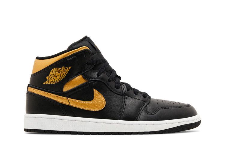 Air Jordan 1 Mid Black Metallic Gold
