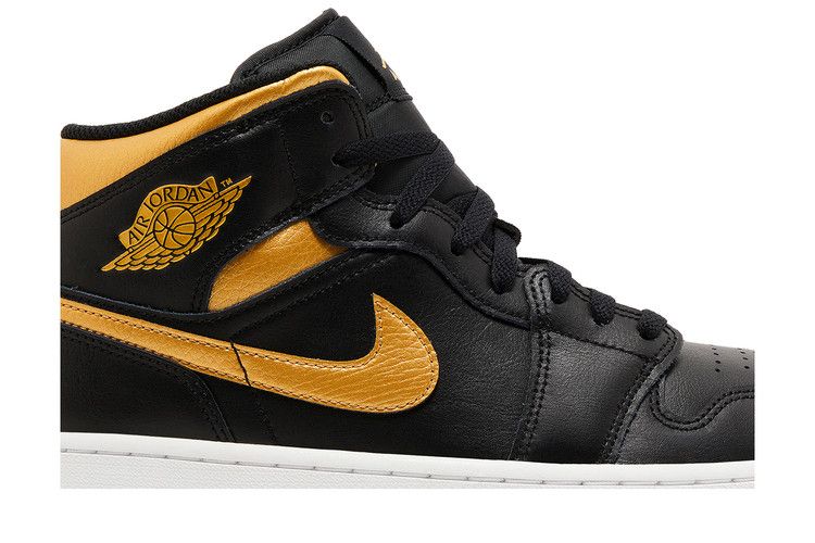 Air Jordan 1 Mid Black Metallic Gold