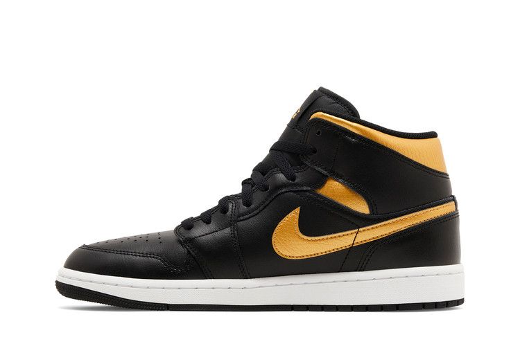 Air Jordan 1 Mid Black Metallic Gold