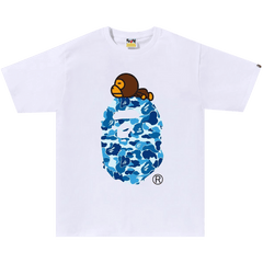 BAPE ABC Camo Milo On Big Ape T-Shirt White/Blue
