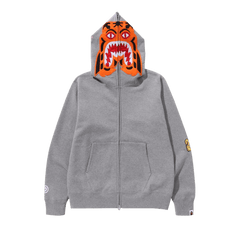 BAPE Tiger Full Zip Hoodie Grey