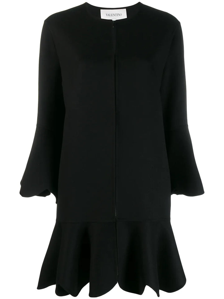 flared scalloped coat