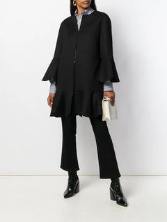 flared scalloped coat