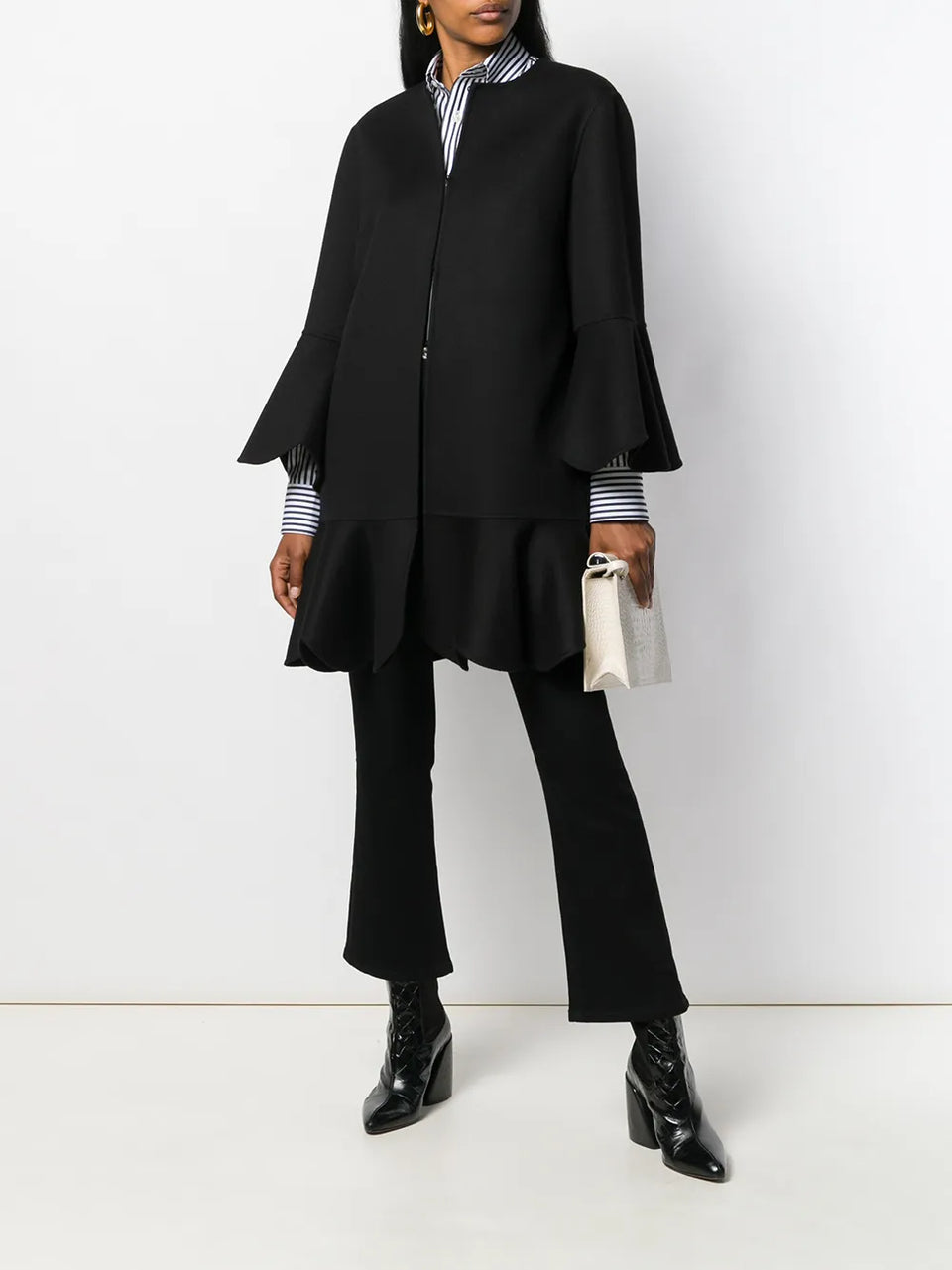 flared scalloped coat