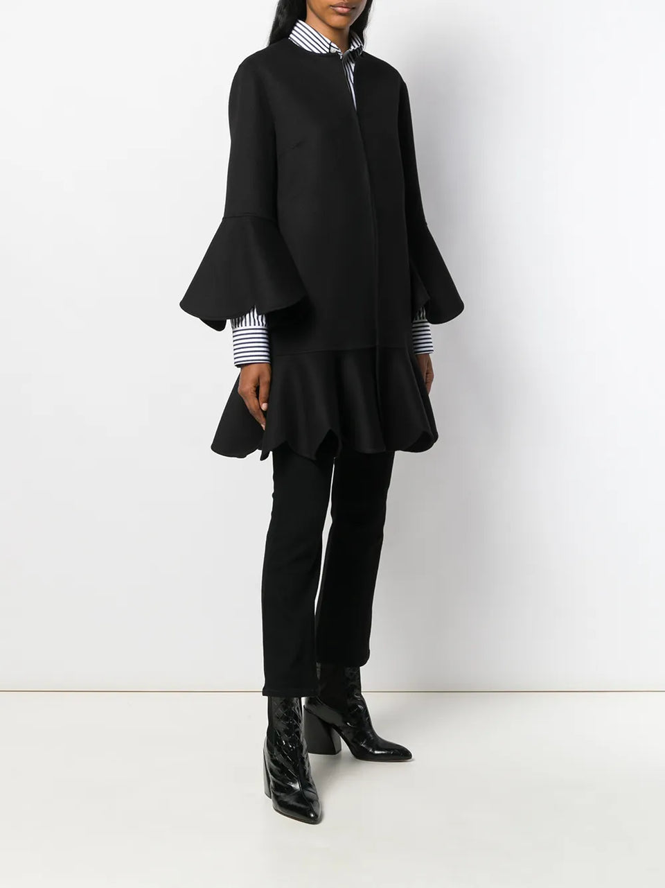 flared scalloped coat