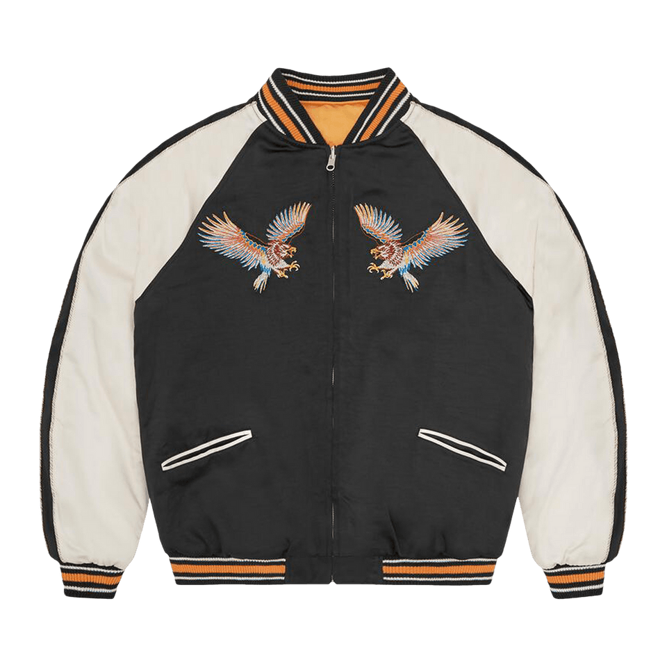 Corteiz Satin Souvenir Reversible Jacket Black/Yellow