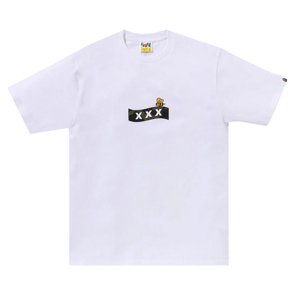 BAPE x GOD SELECTION XXX Tee 'White'