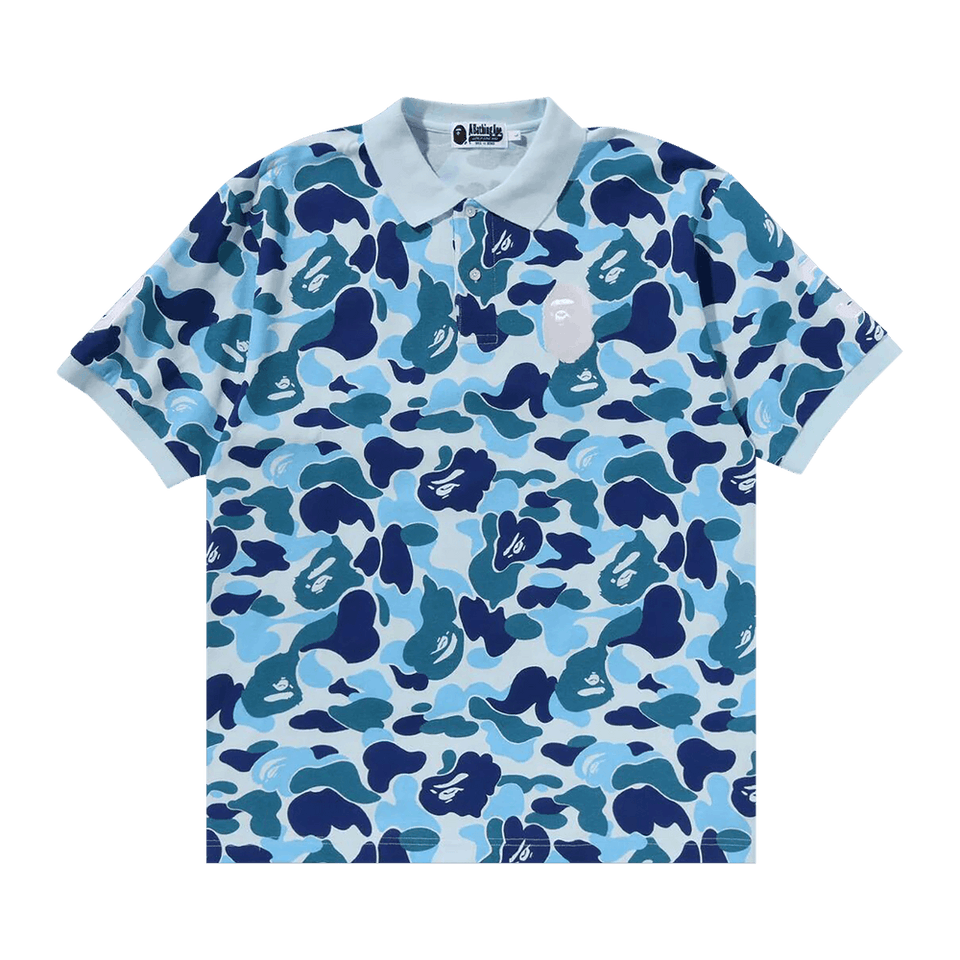 BAPE ABC Camo Large Ape Head Polo Blue