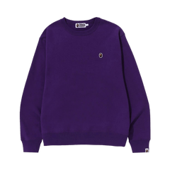 BAPE Ape Head One Point Relaxed Fit Crewneck Purple