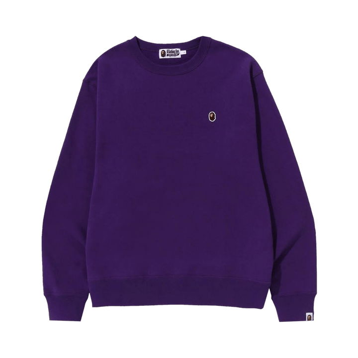 BAPE Ape Head One Point Relaxed Fit Crewneck Purple