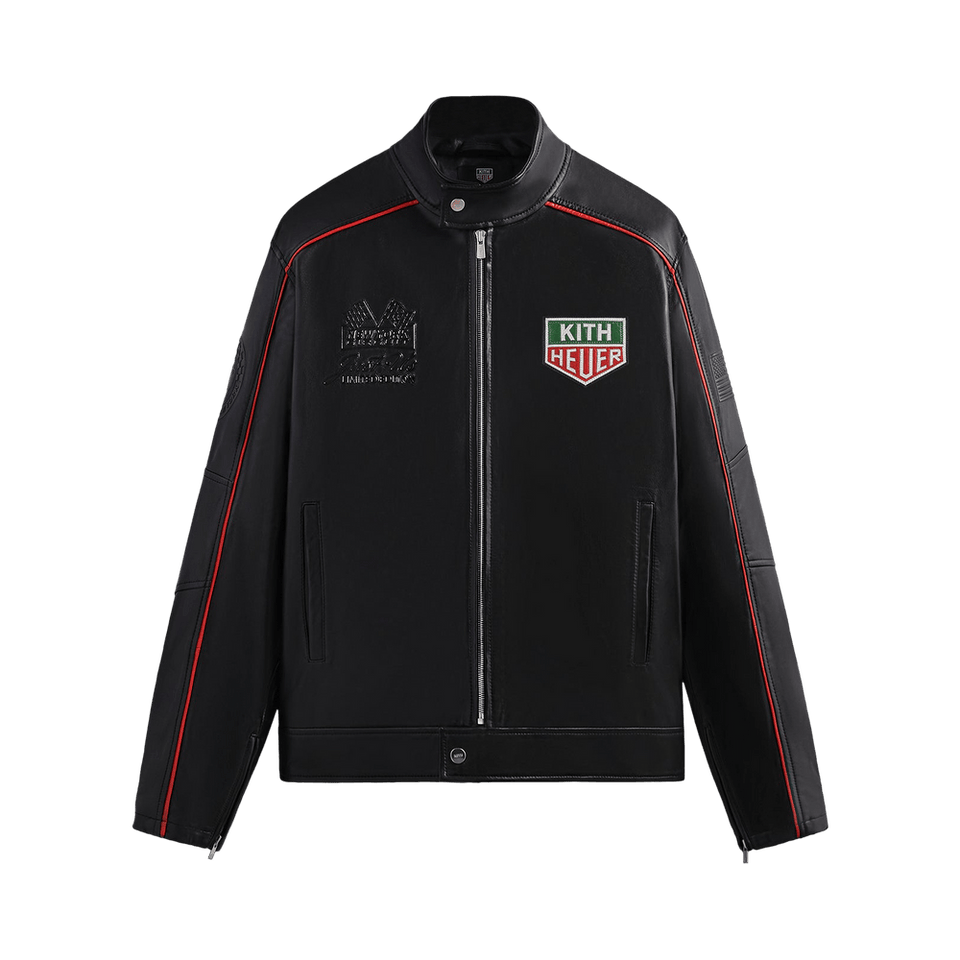 Kith x TAG Heuer Formula Leather Racing Jacket Black