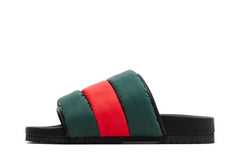 Gucci Padded Web Slide Green Red Web (Women's)