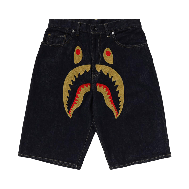 BAPE Shark Denim Shorts Indigo