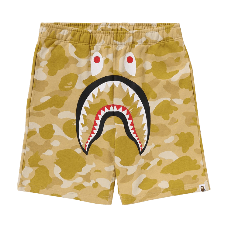 BAPE Color Camo Shark Sweat Shorts Yellow