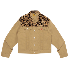 Human Made Leopard Denim Work Jacket Beige