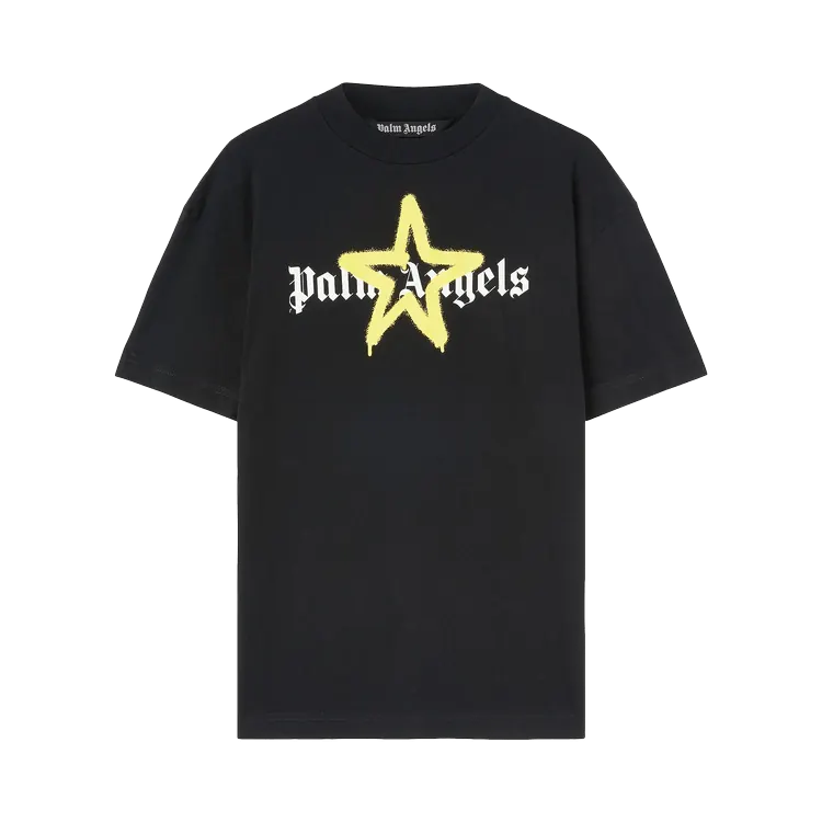 Palm Angels Star Sprayed Black T-Shirt