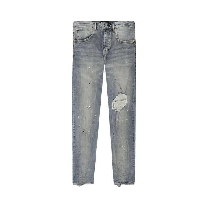 PURPLE BRAND Mid Rise Destroy Paint Jeans Blue