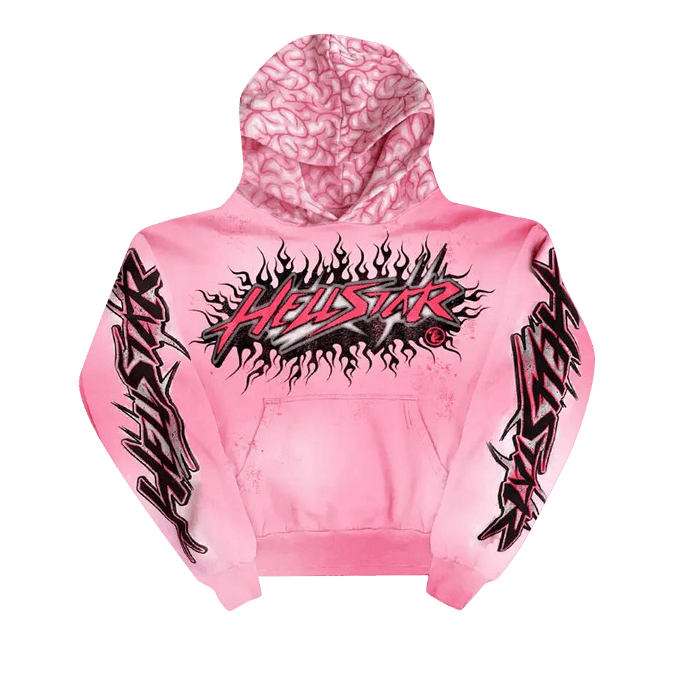 Hellstar Brainwashed With Brain Hoodie Pink