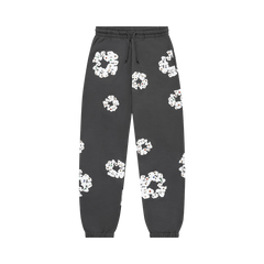 Denim Tears Rhinestone Cotton Wreath Sweatpants Vintage Black