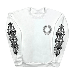 Chrome Hearts Horseshoe Logo Crewneck White