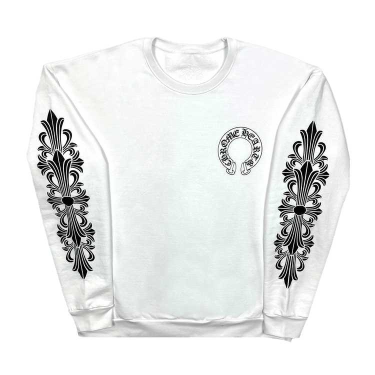Chrome Hearts Horseshoe Logo Crewneck White
