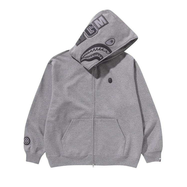 BAPE Ape Head One Point Shark Zip Hoodie Grey