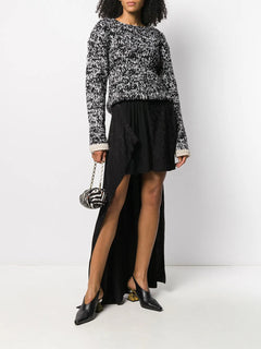 asymmetric jacquard skirt