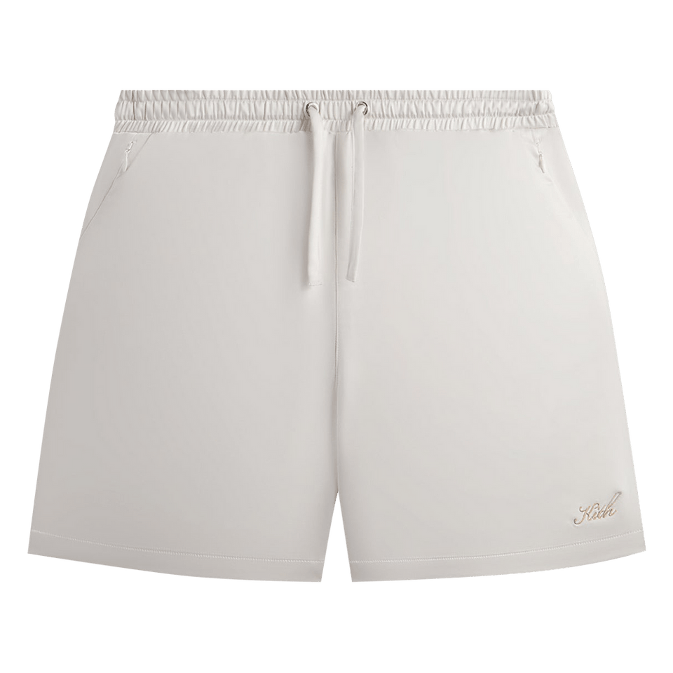 Kith For Olympics Heritage Washed Satin Cedar Shorts Sandrift
