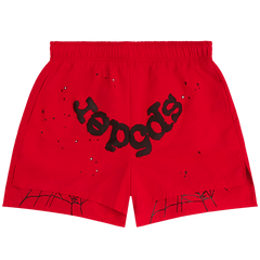 Sp5der OG Web Double Layer Shorts Red