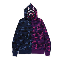 BAPE Color Camo Separate Shark Full Zip Hoodie Navy/Purple