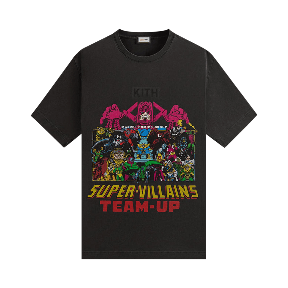 Kith x Marvel Team Up Vintage T-Shirt Black