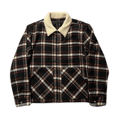 Chrome Hearts Shearling Collar Plaid Jacket Multicolor