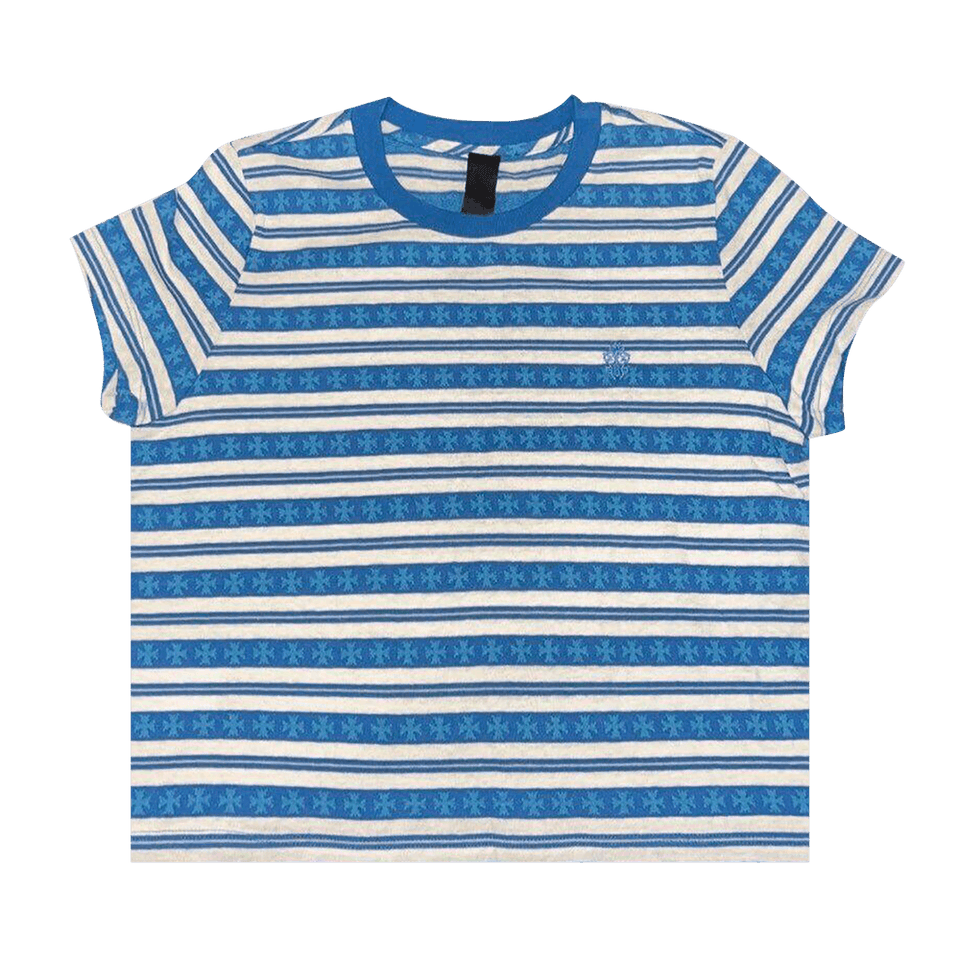 Chrome Hearts Stripe Logo T-Shirt Blue