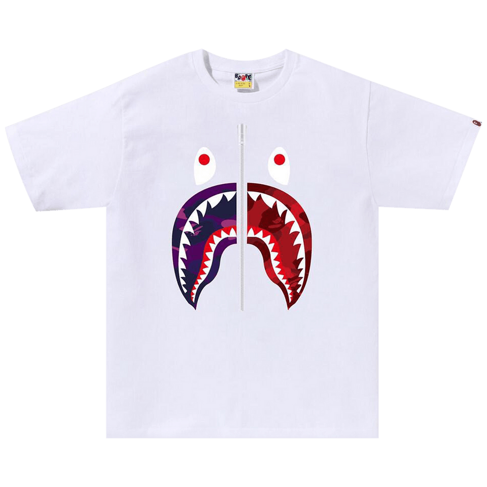 BAPE Color Camo Separate Shark T-Shirt White/Purple