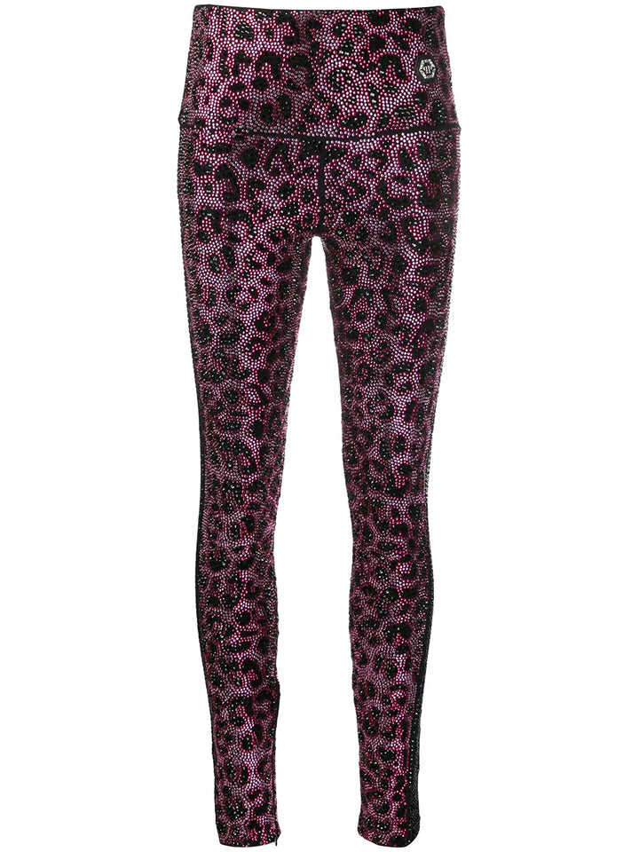 Pink Paradise crystal-embellished leggings