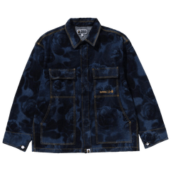 BAPE Floral Camo Jacquard 13Oz Denim Work Jacket Navy