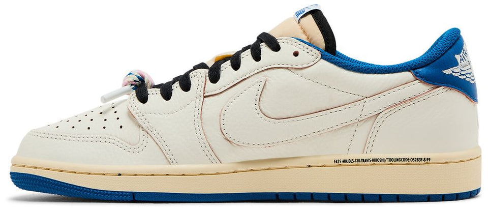 Fragment Design x Travis Scott x Air Jordan 1 Retro Low OG SP Sail Military Blue