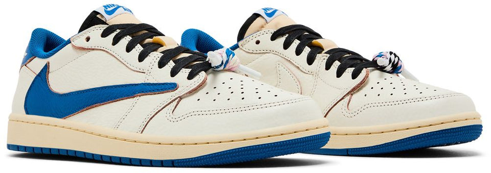 Fragment Design x Travis Scott x Air Jordan 1 Retro Low OG SP Sail Military Blue