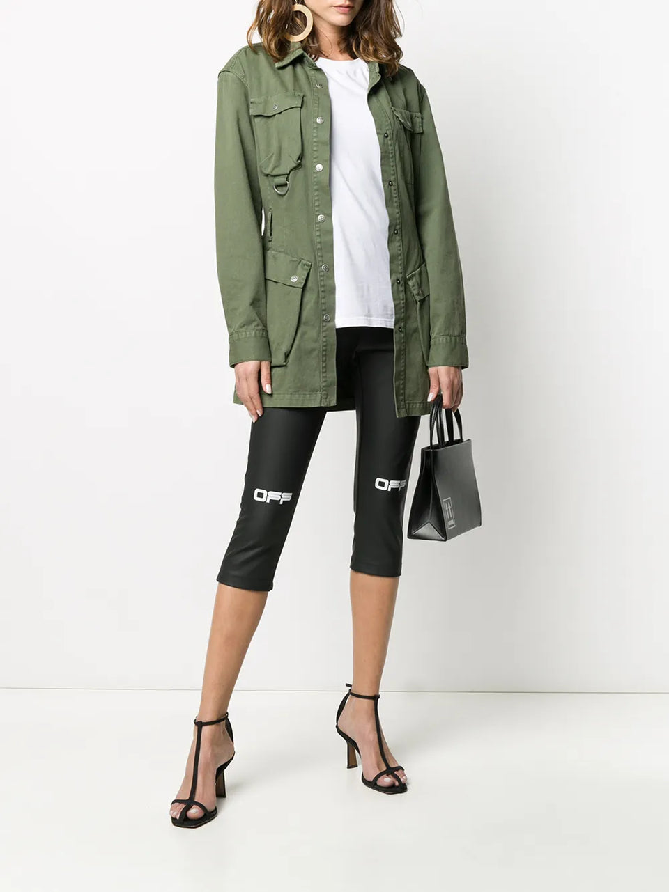 logo print cropped leggings