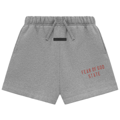 Fear of God Essentials Kids Fleece Soccer Shorts Dark Heather