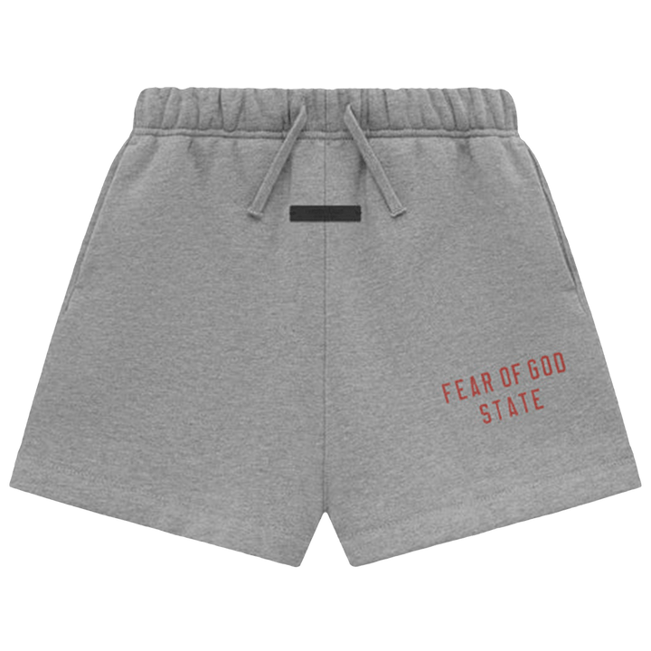 Fear of God Essentials Kids Fleece Soccer Shorts Dark Heather