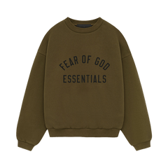 Fear of God Essentials Kids Fleece Crewneck Olive